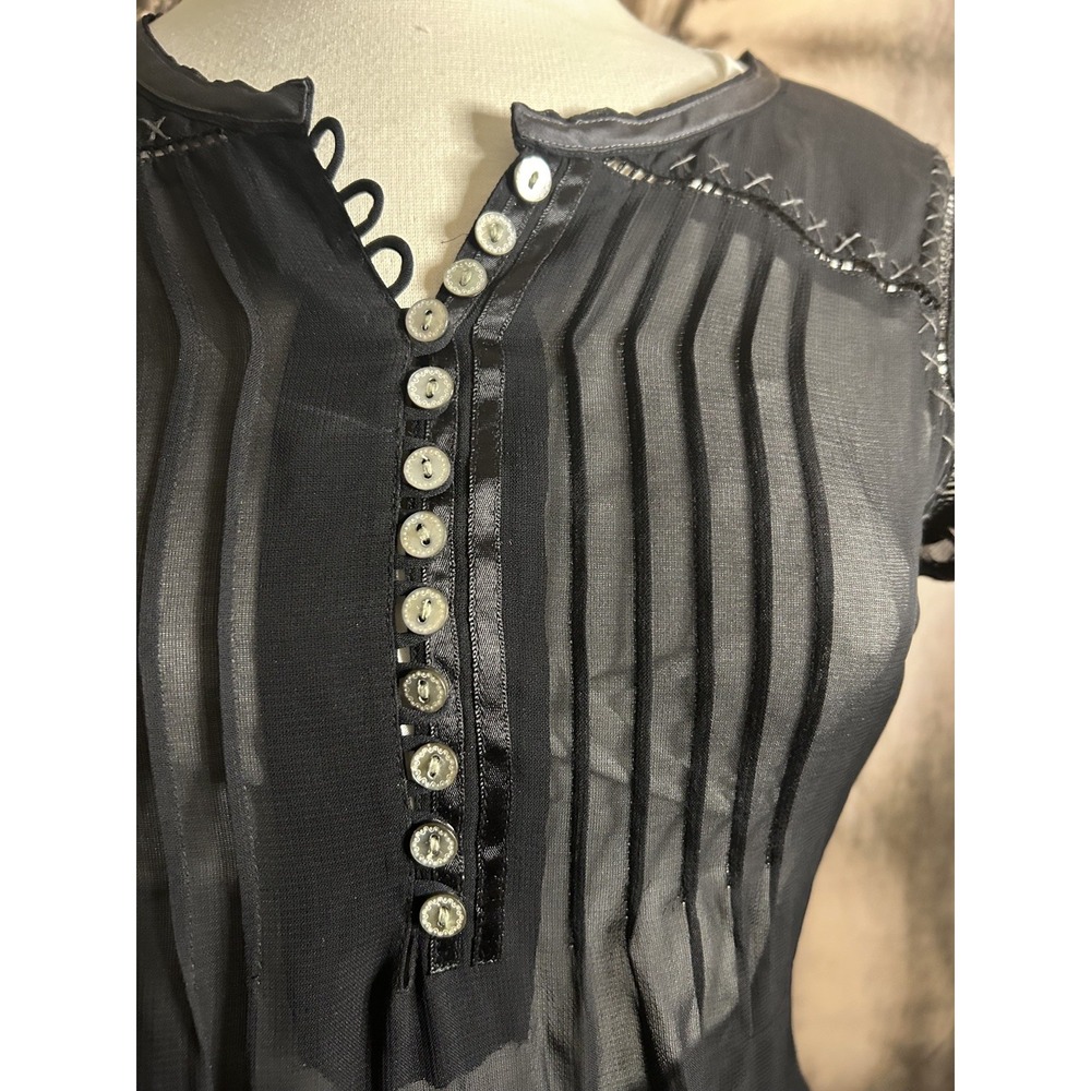 Anthropologie Maeve  Black   Witchy  Fairy Dress Size 4  Goth Whims - Picture 7 of 10